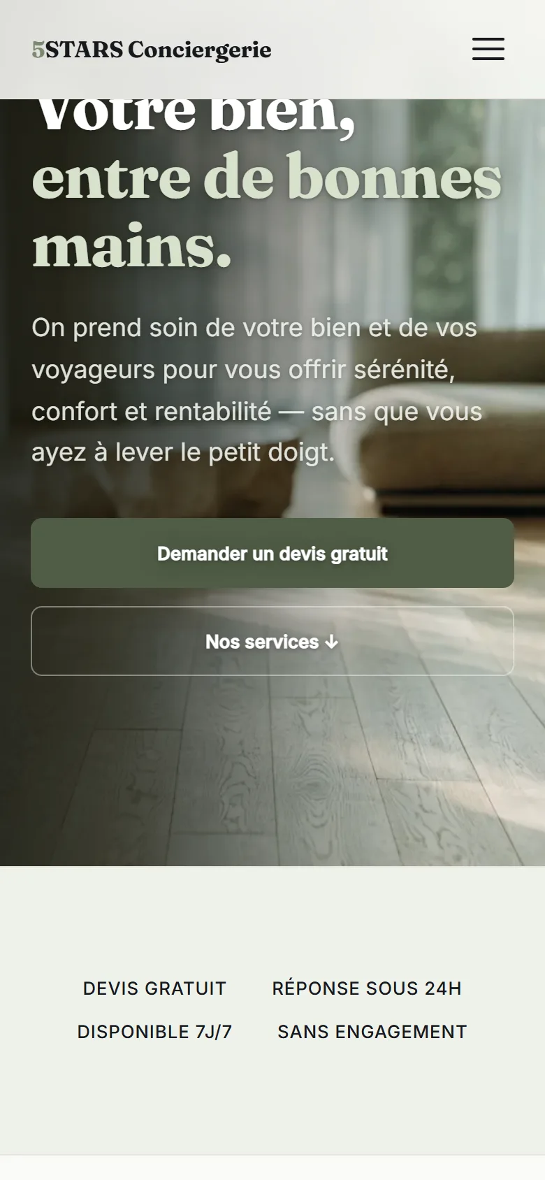 Aperçu du site 5STARS Conciergerie