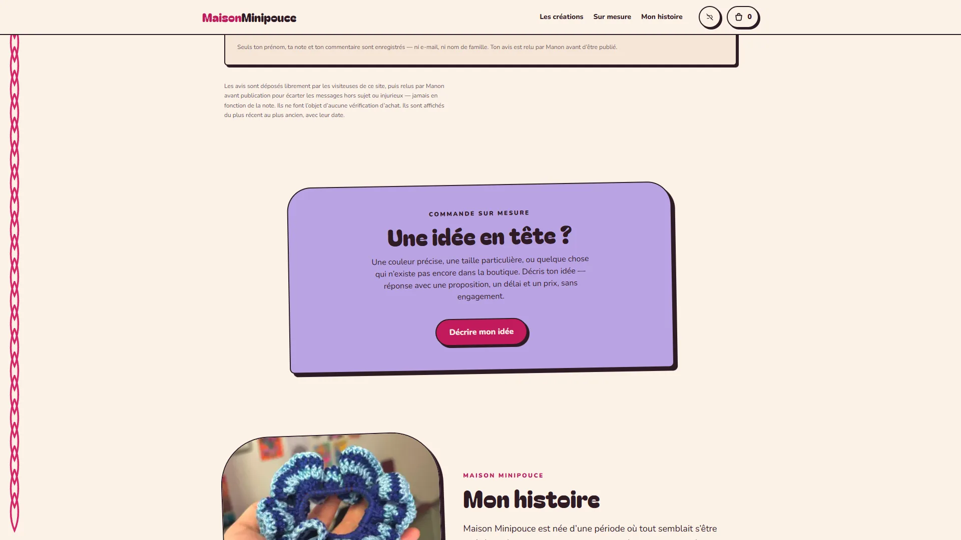 Maison Minipouce — La commande sur mesure